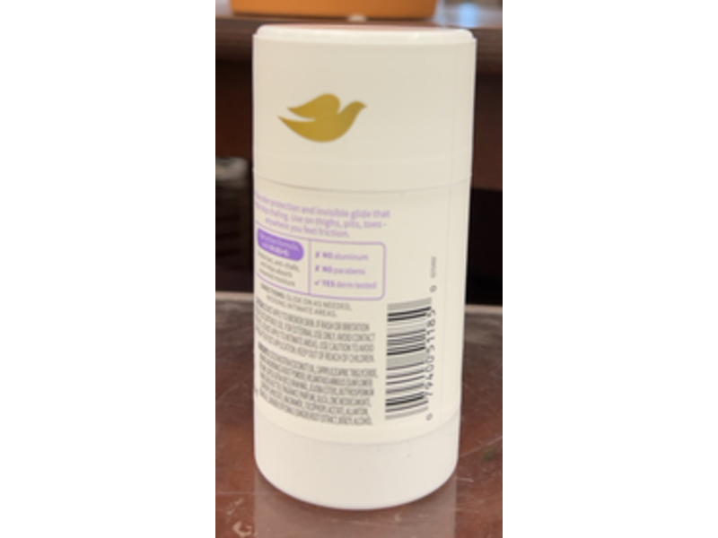 Dove Whole Body Deo Anti-Friction Stick, Coconut & Vanilla, 2.6 oz/74 g