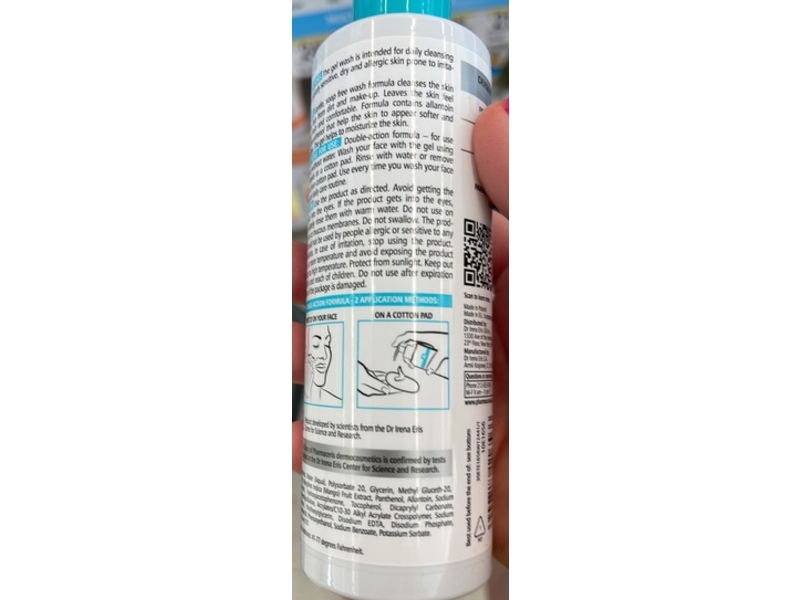 Pharmaceris Physiopuric-Gel Moisturizing Dermo-Cleansing Face Gel, 6.42 fl oz/190 mL