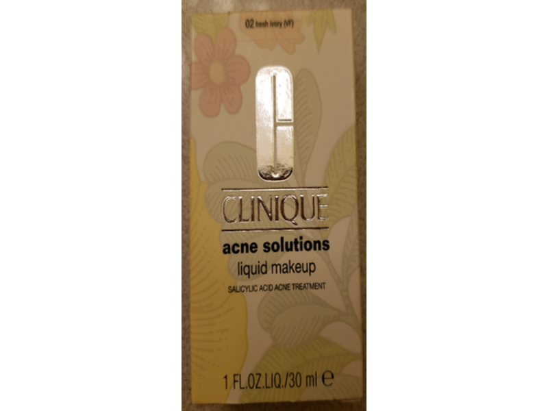 Clinique Acne Solutions Liquid Makeup, 02 Fresh Ivory, 1 fl oz/30 mL