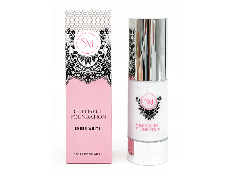 Sunset Makeup Colorful Foundation, Sheer White, 1.05 fl oz/30 mL