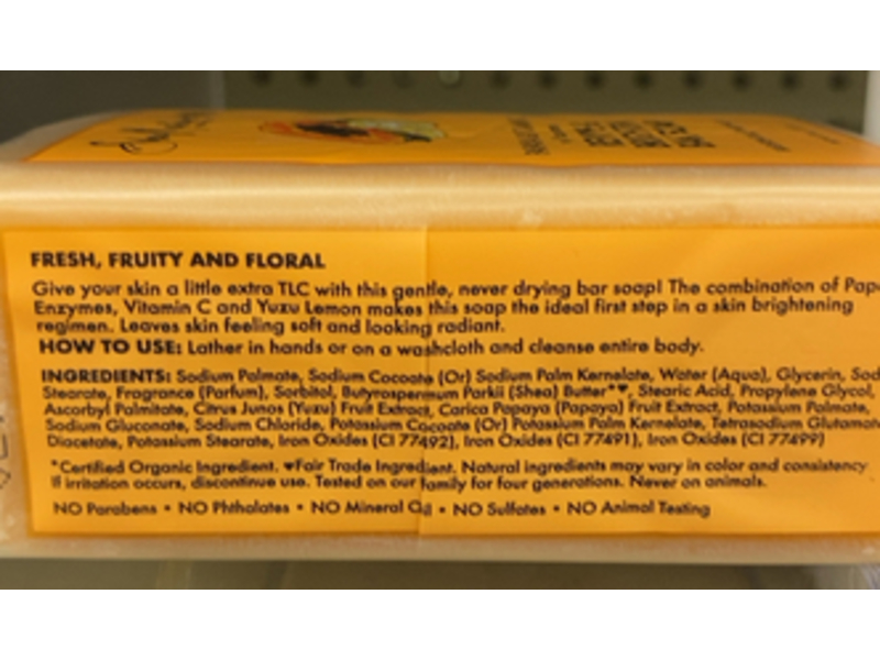 SheaMoisture Revive & Brighten Bar Soap, Papaya & Vitamin C, 8 oz/227 g, Pack Of 2