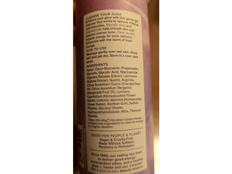 Heritage Store Aura Glow Cleanser Brightening Gel Wash, 6 fl oz/177 mL