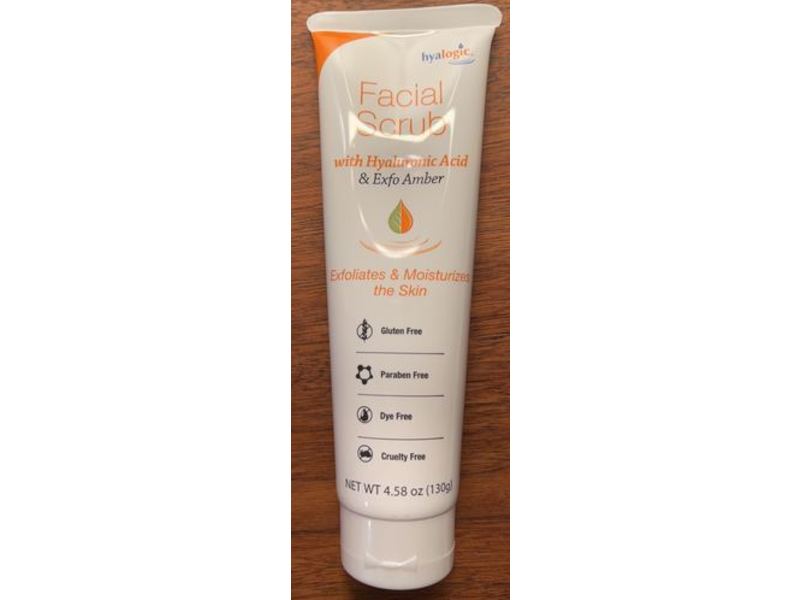Hyalogic Facial Scrub, Hyaluronic Acid & Exfo Amber, 4.58 oz/130 g