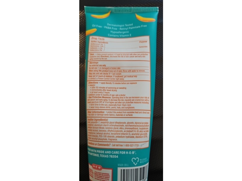 H.E.B Solutions Banana Sunscreen SPF 50, 8 fl oz/237 mL