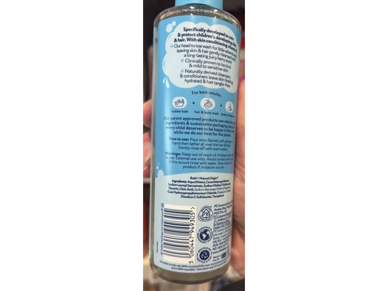 Childs Farm Bluey Hair & Body Wash, Blue-Berry, 250 mL