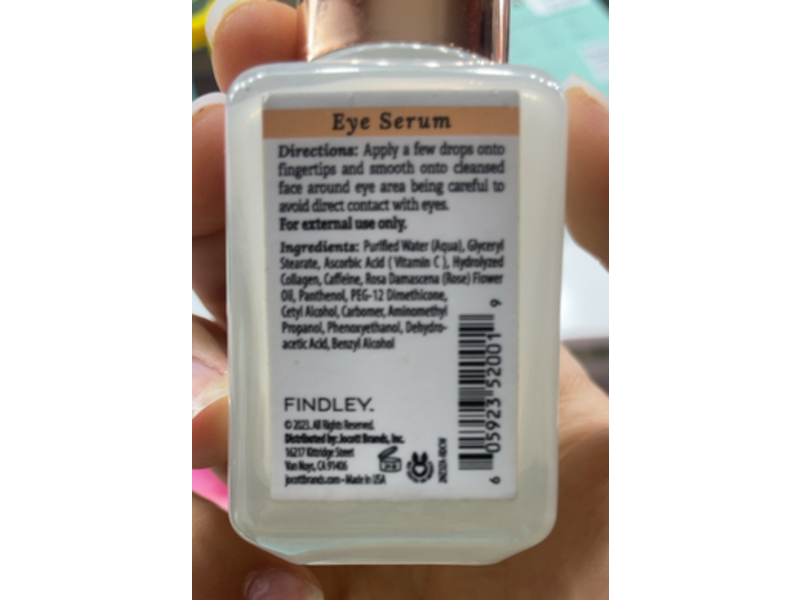 Findley Collagen & Caffeine Eye Serum, Firming Eye Lift, 1 fl oz/30 mL
