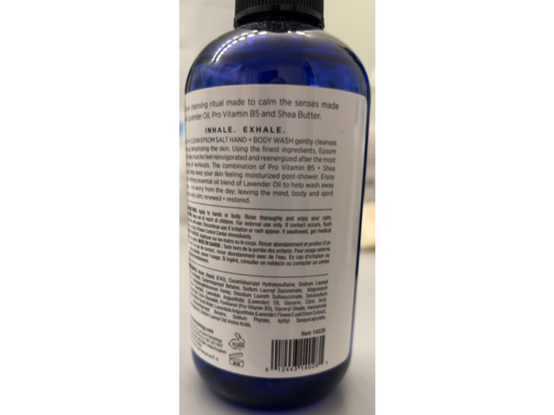 Cuccio Calm + Clean Hand & Body Wash, Lavender Oil, 8 fl oz/236 mL