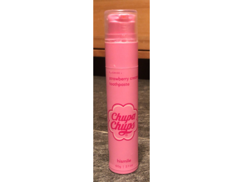 Hismile Chupa Chups Fluoride + Toothpaste, Strawberry Cream, 2.1 oz/60 g