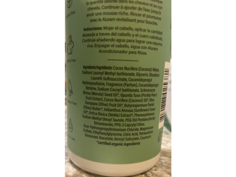 Aluram Clean Beauty Collection Curl Shampoo, 33.8 fl oz/1000 mL