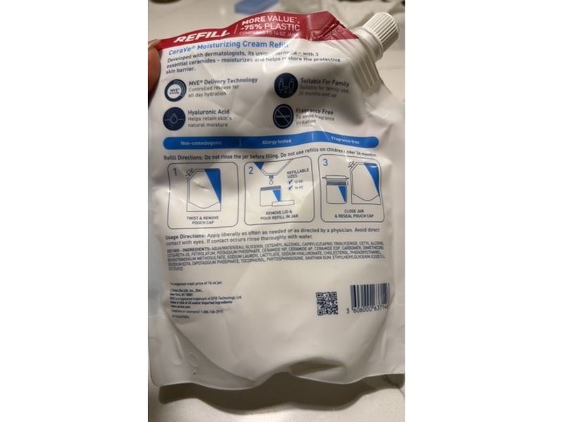 CeraVe Refill Moisturizing Cream, 16 oz/453 mL