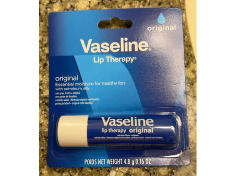 Vaseline Lip Therapy, Original, 0.16 oz/4.8 g, Pack Of 4