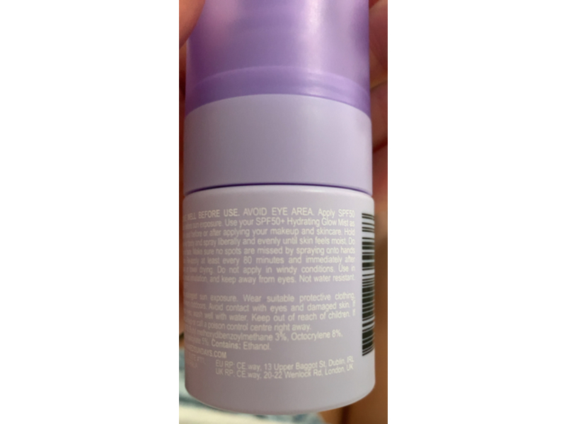 Naked Sundays Hydrating Glow Mist Sunscreen, SPF 50, 1.01 fl oz/30 mL