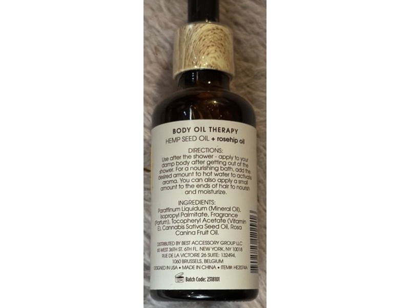 Hemp+ Body Oil Therapy, Hemp Seed Oil + Rosehip Oil, 1.69 fl oz/50 mL
