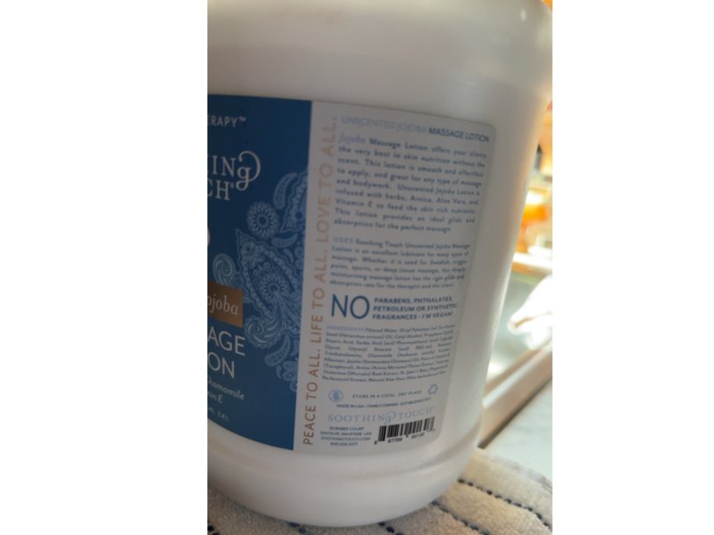 Soothing Touch Massage Lotion, Unscented Jojoba, 128 fl oz/3.8 L