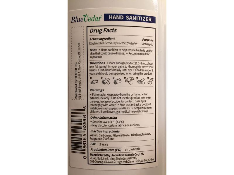 Instant Hand Sanitizer, Blue Cedar, Refreshing Gel, 16.9 fl oz/500 mL