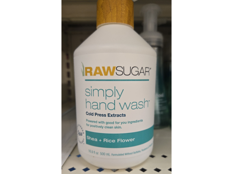 Raw Sugar Simply Hand Wash, Shea + Rice Flower, 16.9 fl oz/500 mL