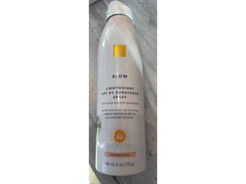 Ewc Slow Lightweight Sunscreen Spray, SPF 50 Summer Oasis, 6 oz/170 g
