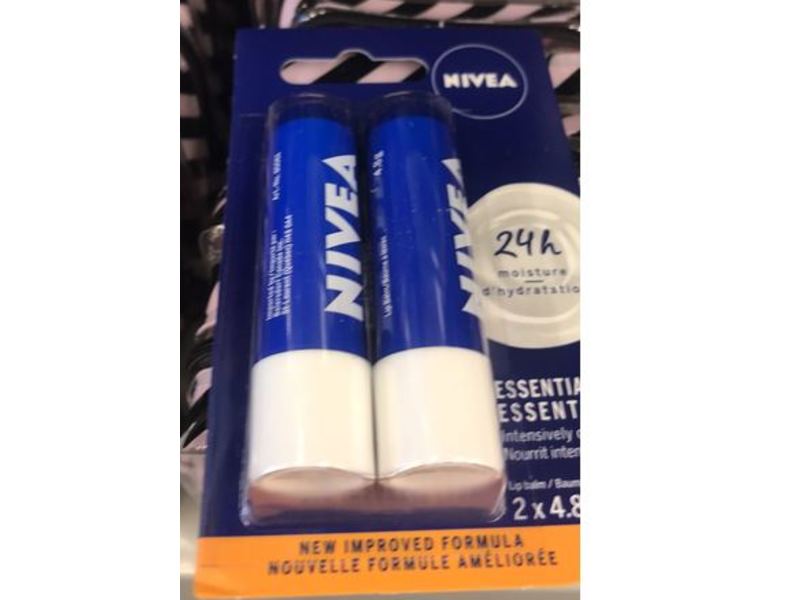 Nivea Essential Intensively Care Lip Balm, 4.8 g, 2 Pack