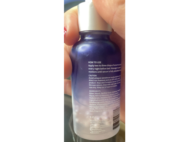 SpaLife Retinol Night Serum with White Pearl Capsules, 1 fl oz/30 mL