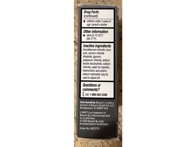 Lumify Bausch + Lomb Redness Reliever Eye Drops, 0.25 fl oz/7.5 mL, Pack Of 2