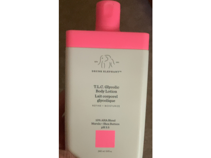 Drunk Elephant T.L.C. Glycolic Body Lotion, Marula +Shea Butters, 8 fl oz/240 mL