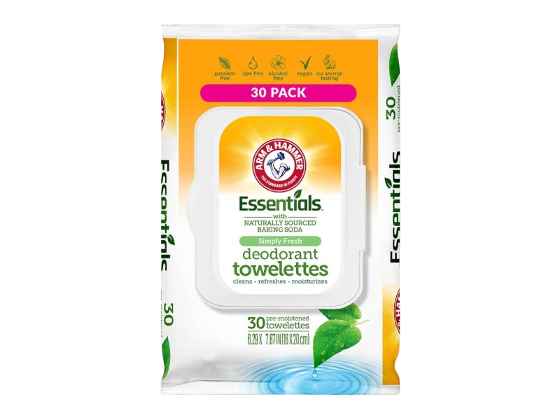 Arm & Hammer Deodorant Towelettes, Simply Fresh, 30 Wipes