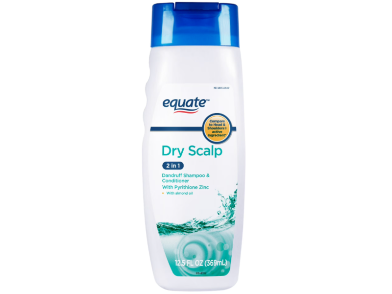 Equate Dry Scalp 2 In 1 Dandruff Shampoo & Conditioner, Pyrithione Zinc Almond Oil, 12.5 fl oz/369 mL