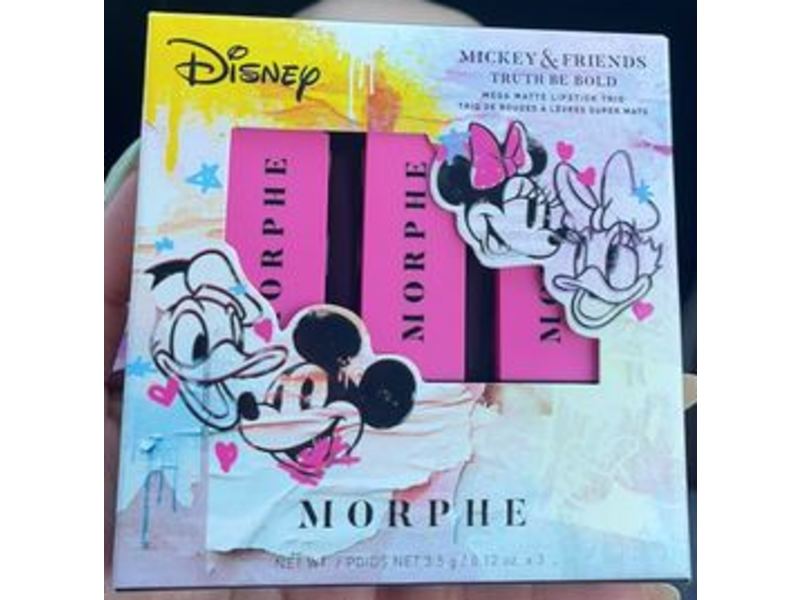 Morphe Disney Mickey & Friends Truth Be Bold Lipstick, Bow Babe, Oh Boy, Goody Goody, 0.12 oz/2.5 g, Pack Of 3