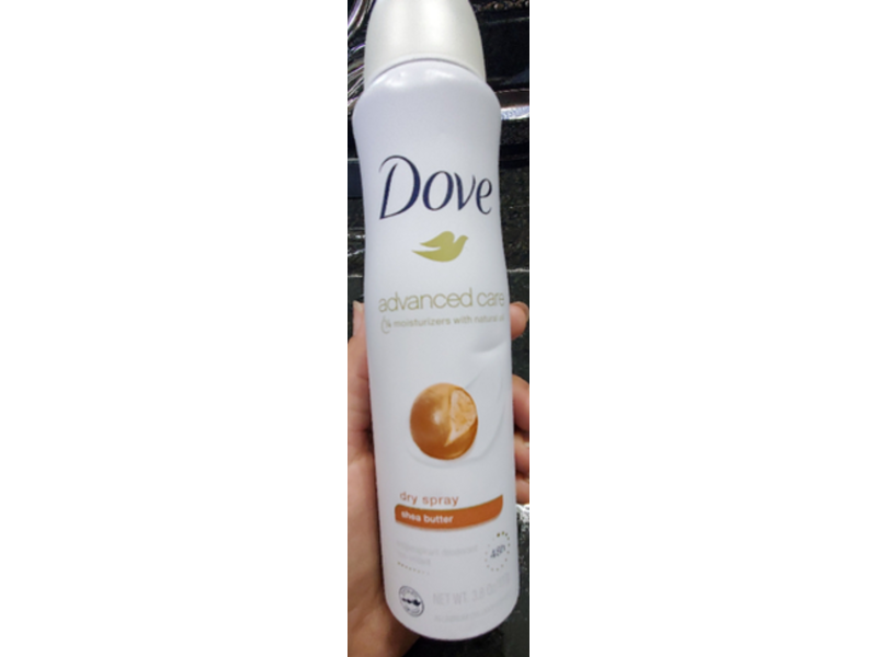 Dove Advanced Care Antiperspirant Deodorant, Dry Spray, Shea Butter, 3.8 oz/107 g