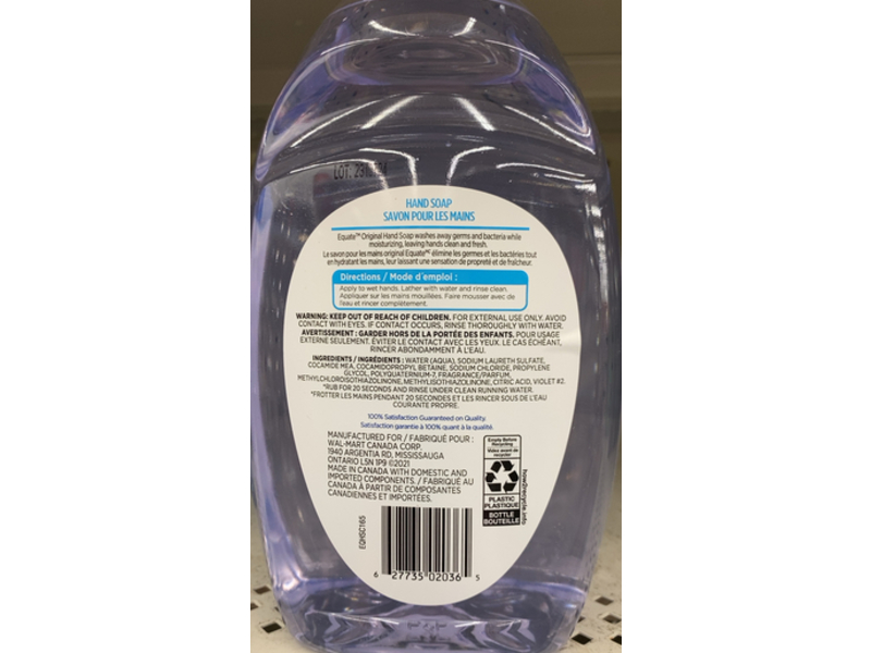 Equate Hand Soap, 1.65 L