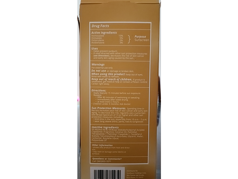 Florida Glow Peptides + Vitamin C Sunscreen Spray, SPF 50, 5.5 fl oz/162 mL, Pack Of 2