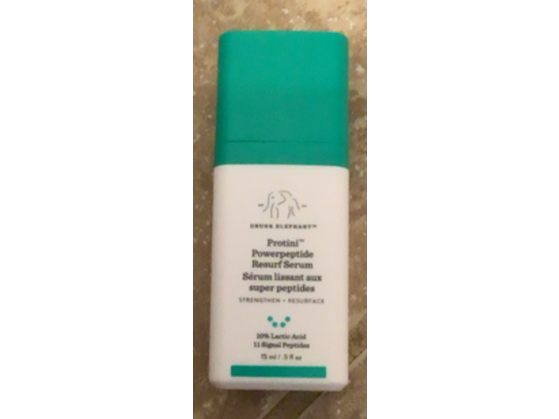 Drunk Elephant Protini Powerpeptide Resurf Serum, 10% Lactic Acid, 11 Signal Peptides, 0.5 fl oz/15 mL