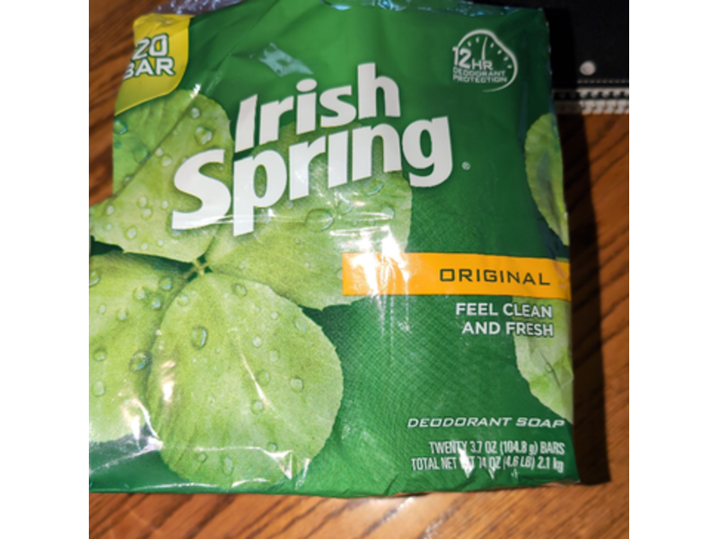 Irish Spring Deodorant Soap, Original, 20 Count, Pack Of 2