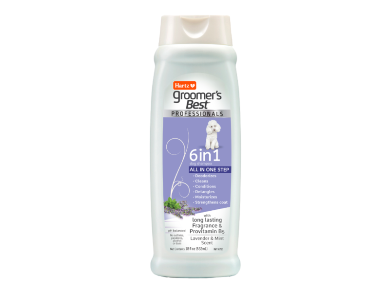 Hartz Groomer's Best 6 In 1 Shampoo, Lavender & Mint Scent, 18 fl oz/532 mL
