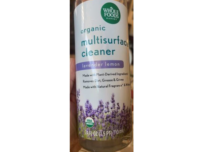 Whole Foods Market Organic Multisurface Cleaner, Lavender Lemon, 24 fl oz/710 mL