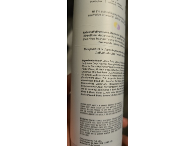 OVertone Purple Toning Conditioner, 8 fl oz/237 mL