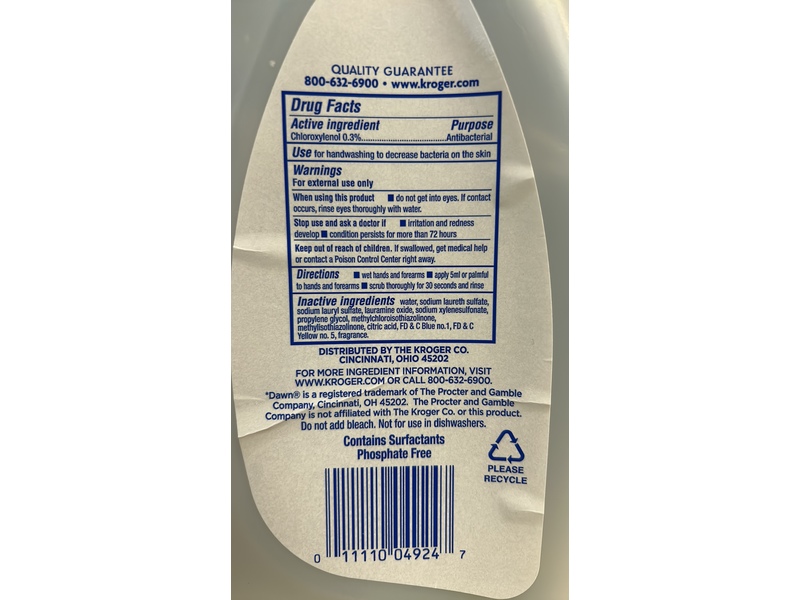 Kroger Grease Cleaning Ultra Concentrated Dish Soap + Antibacterial Hand Soap, Green Apple, 60 fl oz/1.77 L