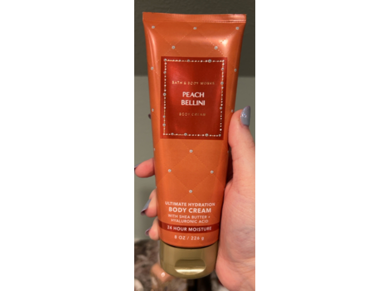 Bath & Body Works Peach Bellini Body Cream, Shea Butter & Hyaluronic Acid, 8 oz/226 g