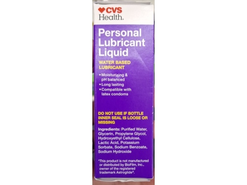 CVS Health Personal Lubricant Liquid, 2.5 oz/70.9 g.
