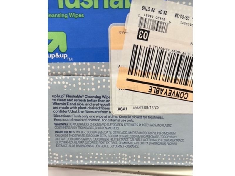 Up & Up Flushable Cleansing Wipes, Fresh, 480 Count