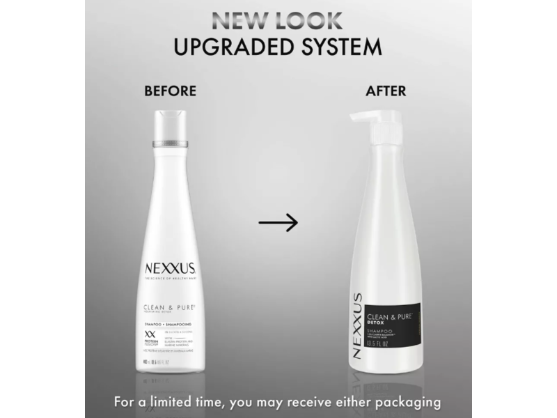 Nexxus Clean & Pure Nourishing Detox Shampoo, Lactic Acid, 13.6 fl oz/400 mL