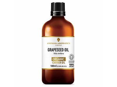 Amphora Aromatics Organic Carrier Oil, Grapeseed Oil, 3.33 fl oz/100 mL