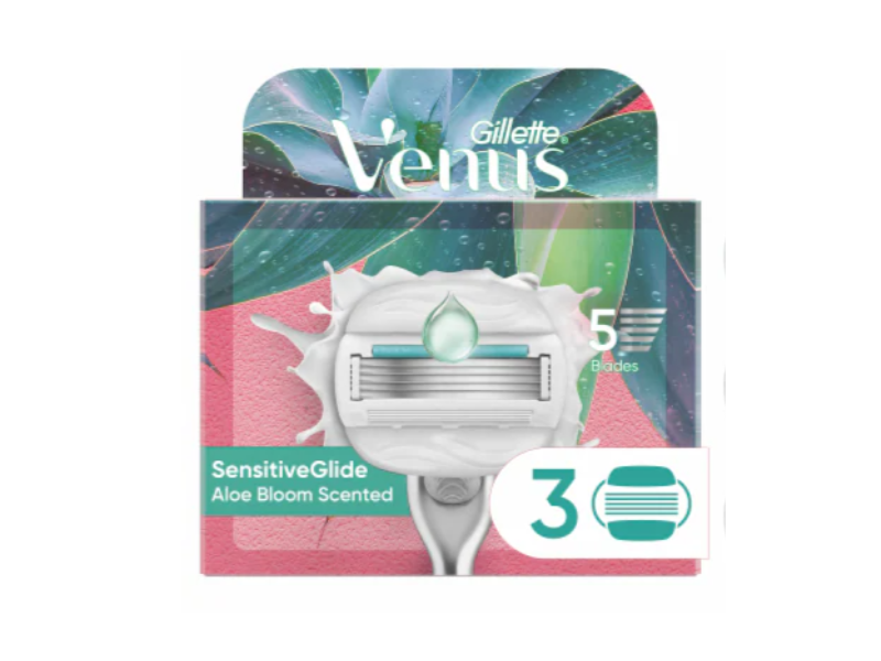 Gillette Venus Senstive Glide Flexible Gel Bars, Aloe Bloom Scented, 0.09 oz/2.5 g