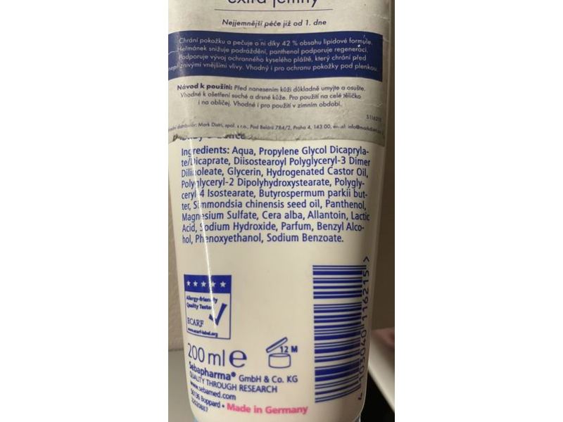 Baby SebaMed Cream Extra Soft, Panthenol, 200 mL