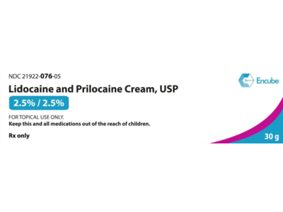 Lidocaine and Prilocaine Cream, USP, 2.5%/2.5%, 30 g, Encube (RX)