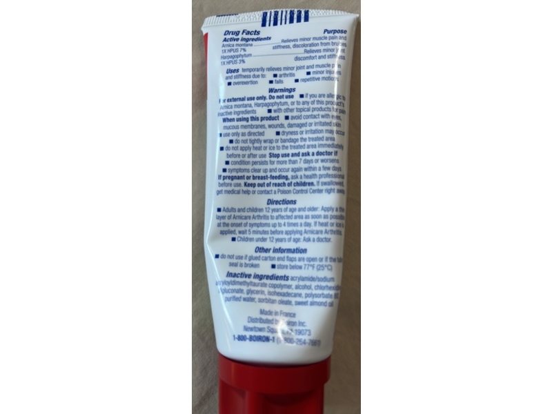 Boiron Arnicare Arthritis Cream, 2.5 oz/70 g