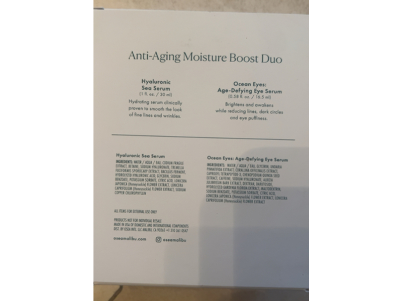 Osea Anti-Aging Moisture Boost Duo Super Serums Set