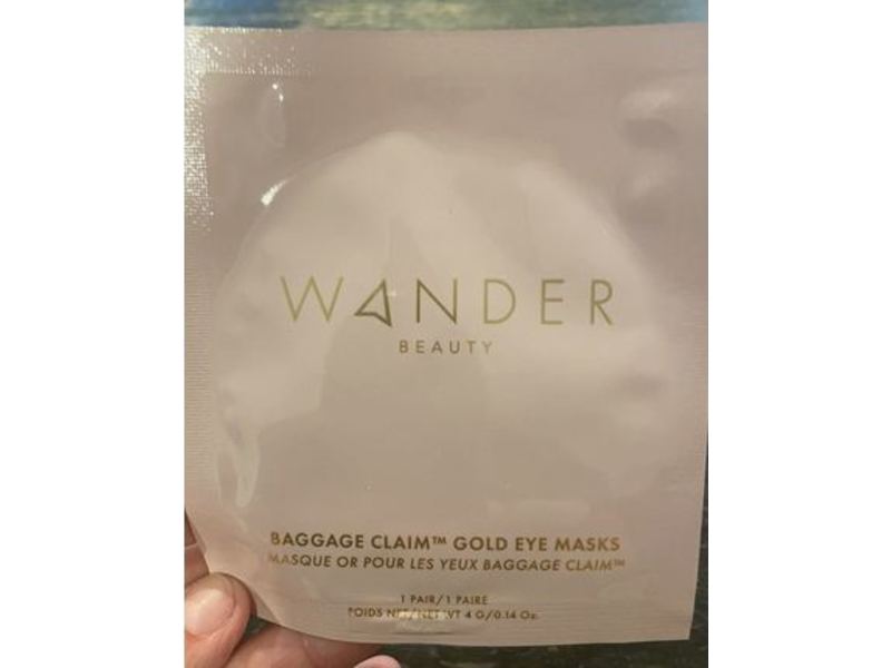 Wander Beauty Baggage Claim Gold Eye Masks, 0.14 oz/4 g, 1 Pair