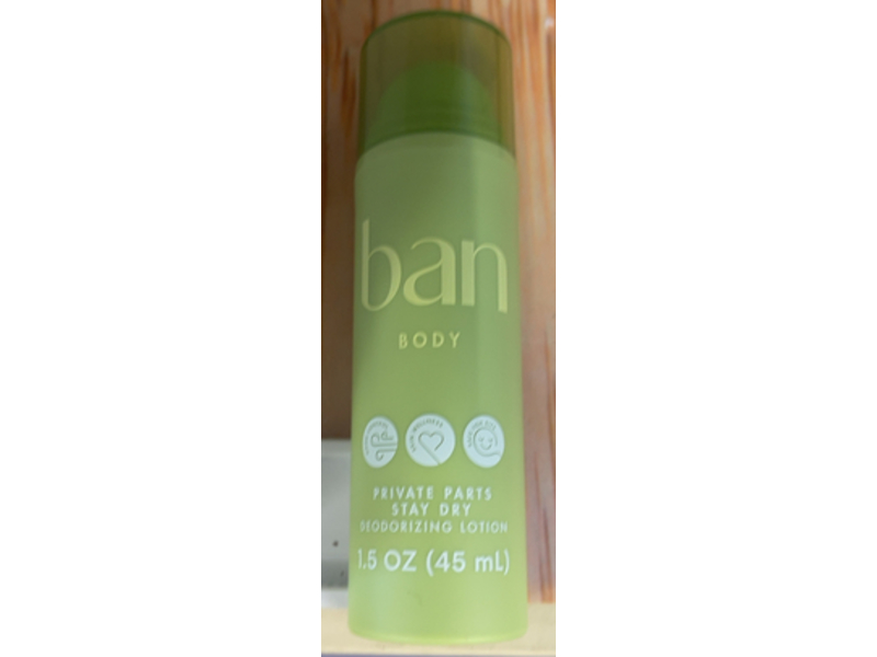 Ban Body Private Parts Deodorizing Lotion, 1.5 oz/45 mL