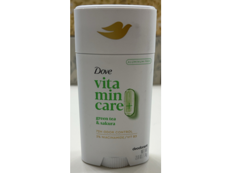Dove Vitamincare+ Deodorant, Green Tea & Sakura, 2.6 oz/74 g